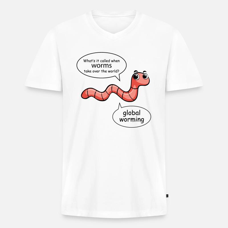 Kompostkompost Gartengarten Wurm Humor - Männer Premium Bio T-Shirt mit V-Ausschnitt - Weiß
