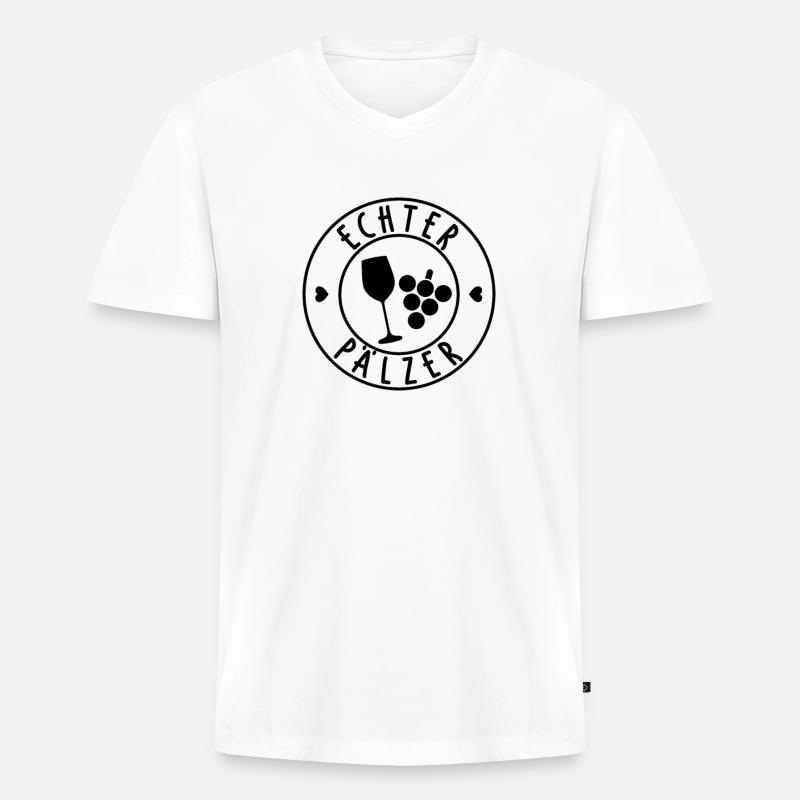 Echter Pälzer - Männer Premium Bio T-Shirt mit V-Ausschnitt - Weiß