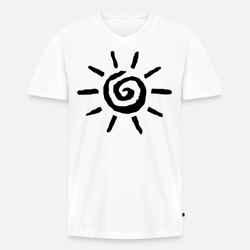 Die Sonne - Männer Premium Bio T-Shirt mit V-Ausschnitt - Weiß