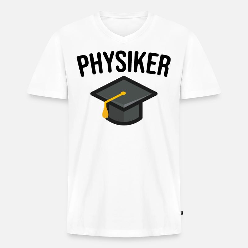 Physiker - Männer Premium Bio T-Shirt mit V-Ausschnitt - Weiß