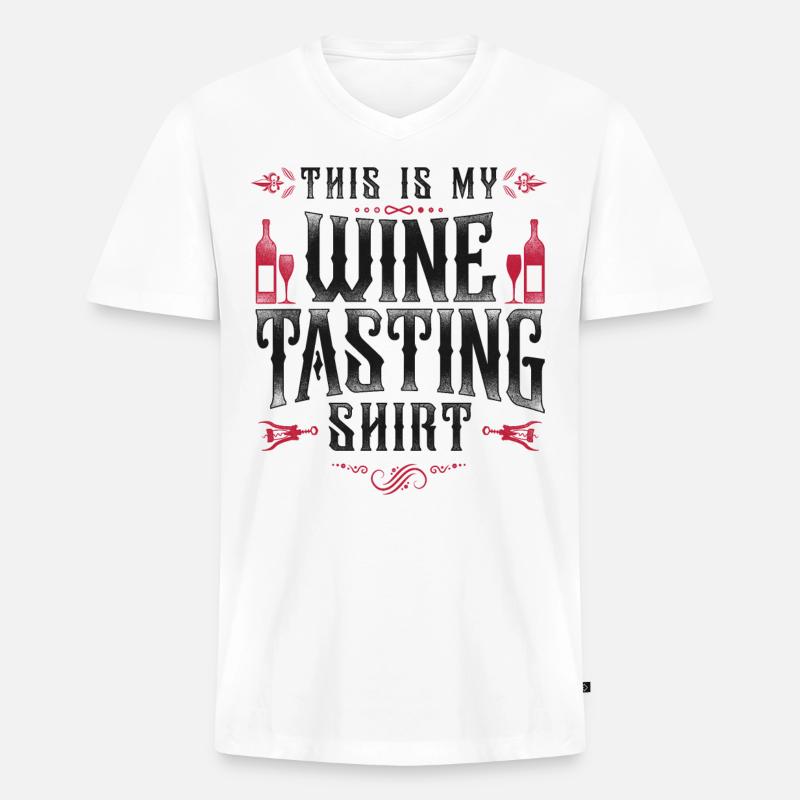 Sommelier Wine Drinking Tasting - Männer Premium Bio T-Shirt mit V-Ausschnitt - Weiß