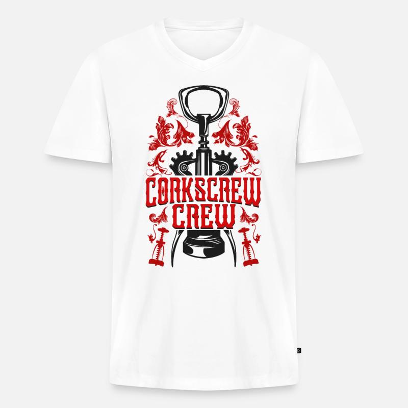 Sommelier Wine Drinking Tasting - Männer Premium Bio T-Shirt mit V-Ausschnitt - Weiß
