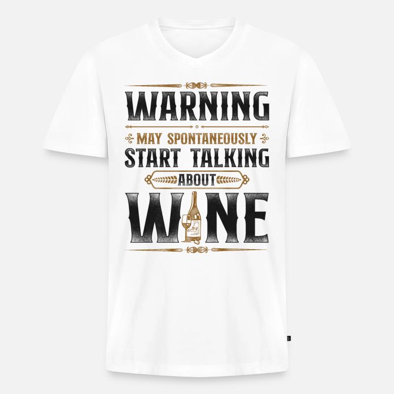 Sommelier Wine Drinking Tasting - Männer Premium Bio T-Shirt mit V-Ausschnitt - Weiß