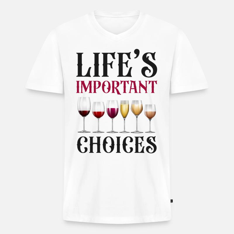 Sommelier Wine Drinking Tasting - Männer Premium Bio T-Shirt mit V-Ausschnitt - Weiß