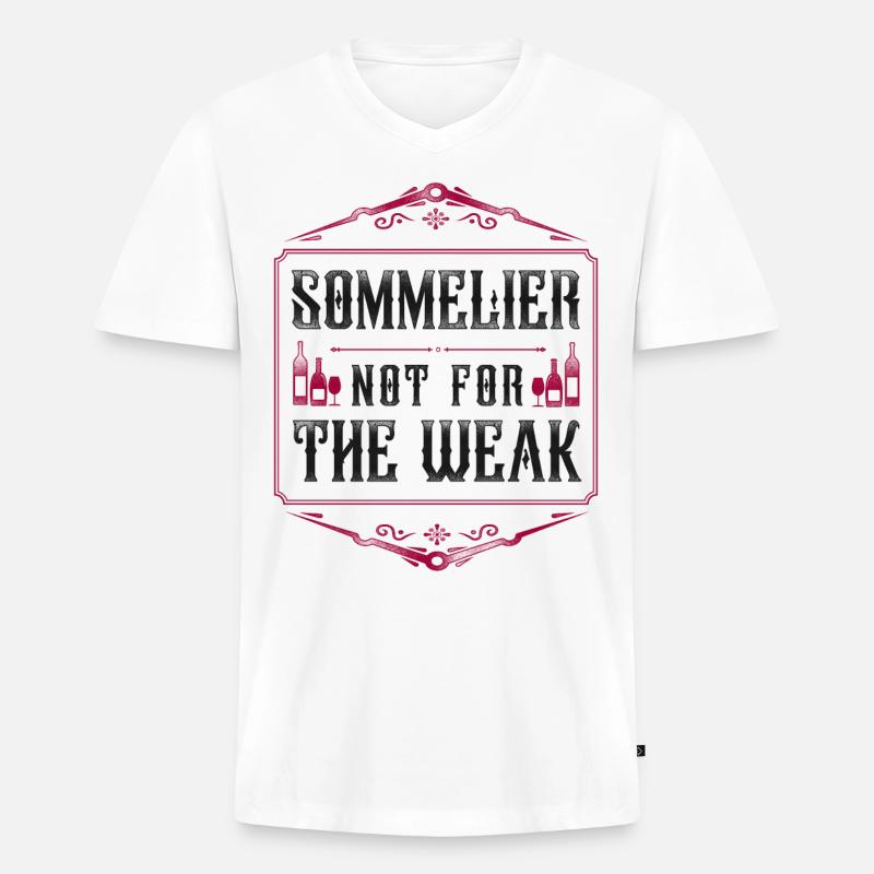 Sommelier Wine Drinking Tasting - Männer Premium Bio T-Shirt mit V-Ausschnitt - Weiß
