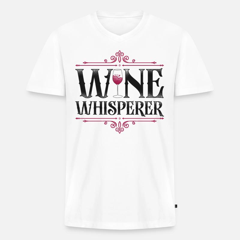 Sommelier Wine Drinking Tasting - Männer Premium Bio T-Shirt mit V-Ausschnitt - Weiß