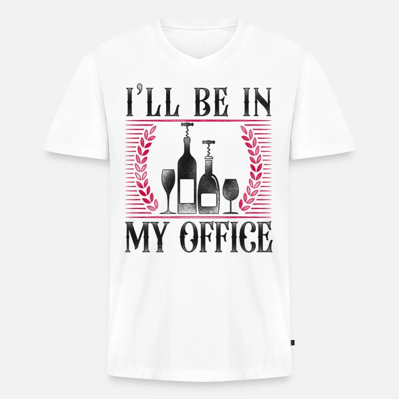 Sommelier Wine Drinking Tasting - Männer Premium Bio T-Shirt mit V-Ausschnitt - Weiß
