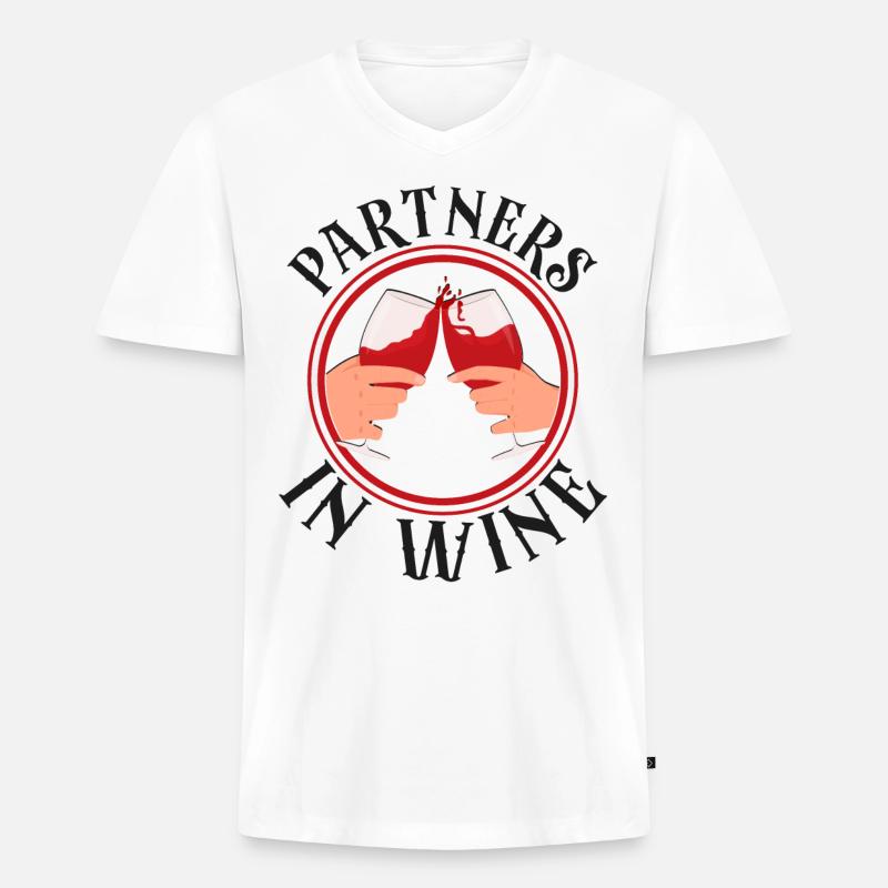 Sommelier Wine Drinking Tasting - Männer Premium Bio T-Shirt mit V-Ausschnitt - Weiß