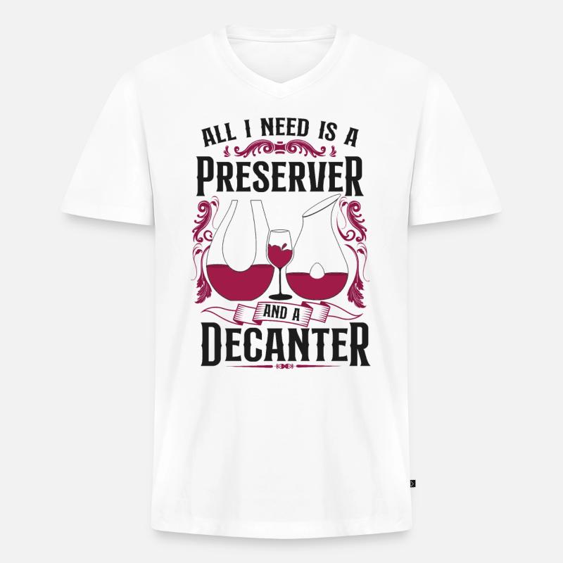 Sommelier Wine Drinking Tasting - Männer Premium Bio T-Shirt mit V-Ausschnitt - Weiß
