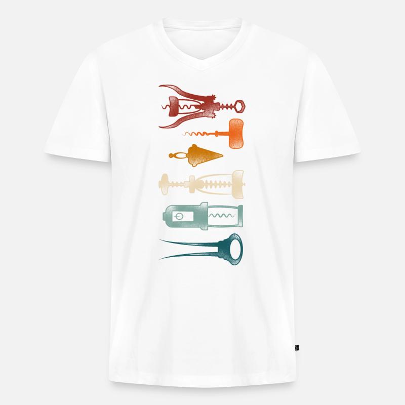 Sommelier Wine Drinking Tasting - Männer Premium Bio T-Shirt mit V-Ausschnitt - Weiß