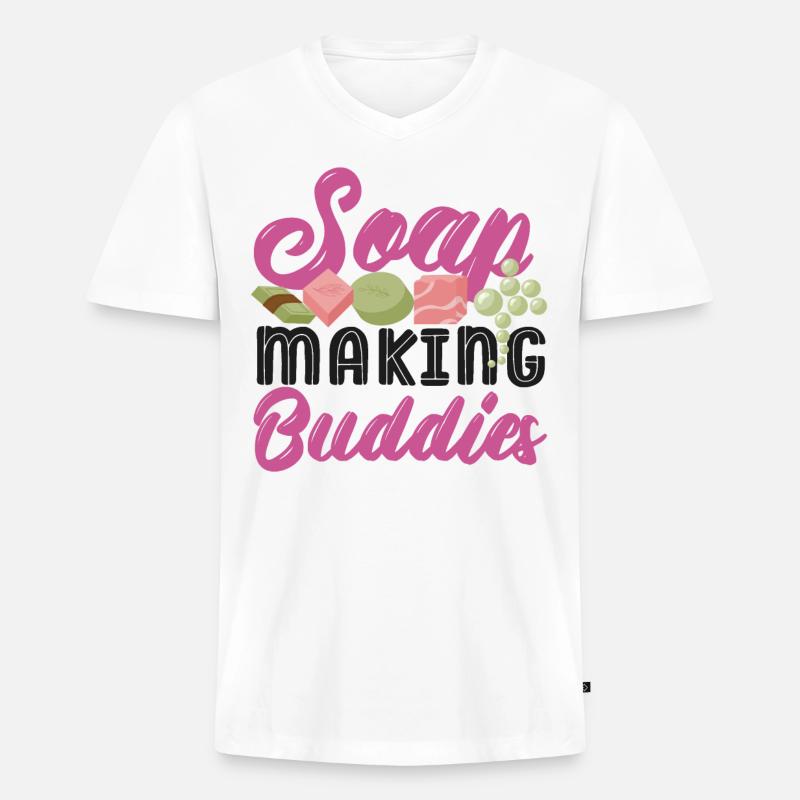 Soap Making Crafting Soap Making - Männer Premium Bio T-Shirt mit V-Ausschnitt - Weiß