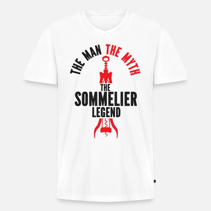 Sommelier Wine Drinking Tasting - Männer Premium Bio T-Shirt mit V-Ausschnitt - Weiß