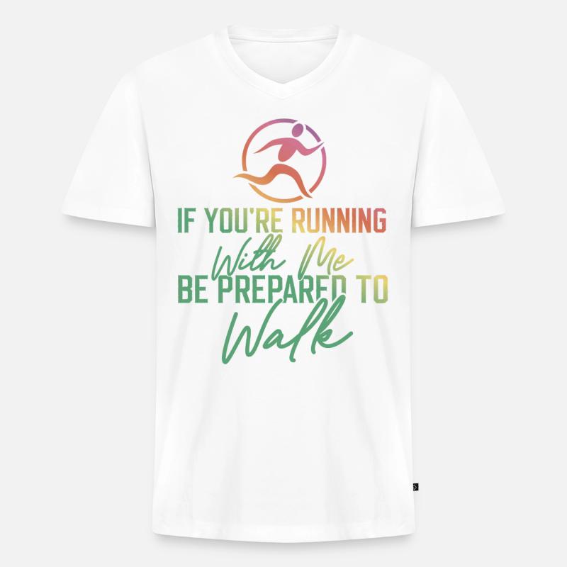 Running Runner Half Marathon Slow - Männer Premium Bio T-Shirt mit V-Ausschnitt - Weiß