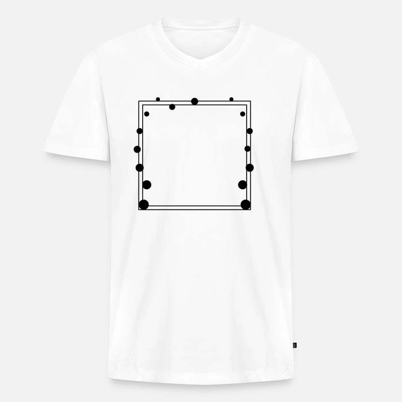 Gepunkteter Rahmen Quadratisch schwarz - Männer Premium Bio T-Shirt mit V-Ausschnitt - Weiß
