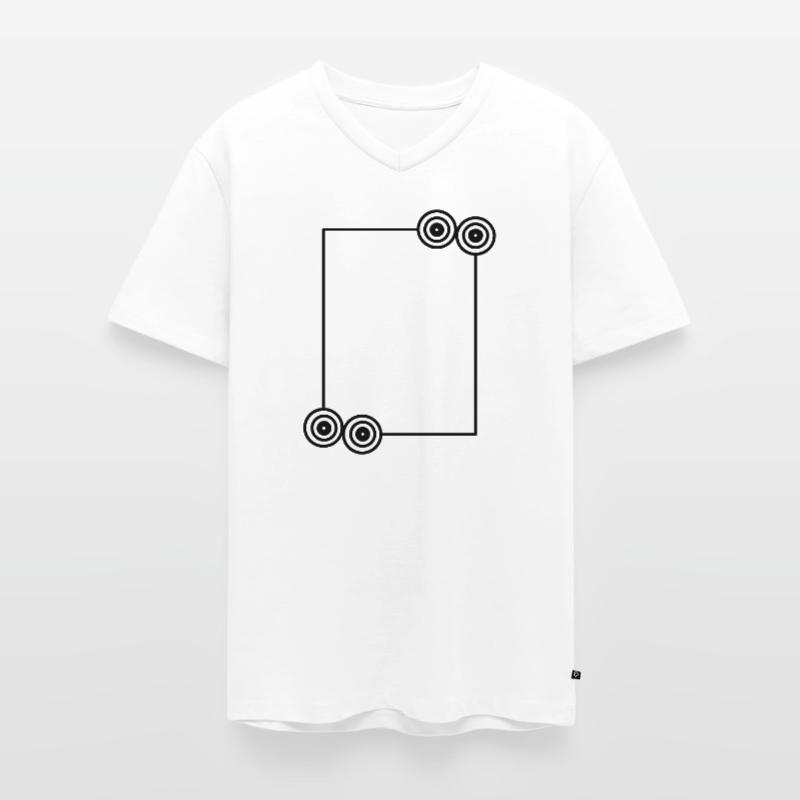 Elongated black frame Basic text Men's Premium Organic T-shirt with V-neck