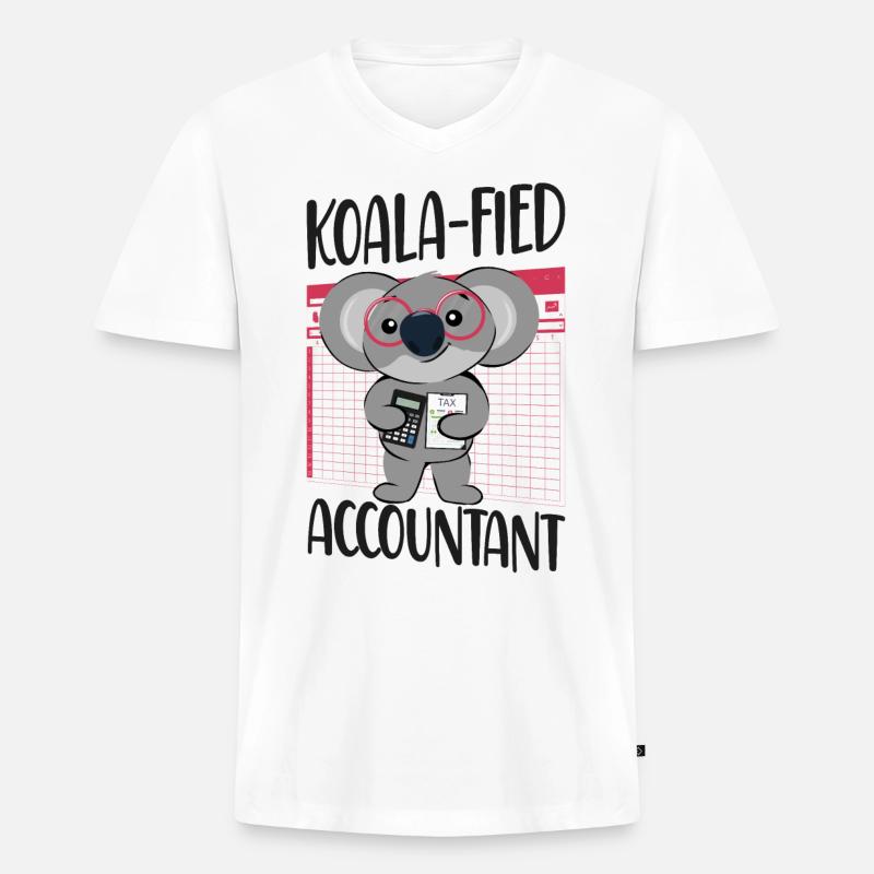 Comptable Comptable Comptable Comptabilité - T-shirt encolure en V Premium bio Homme - blanc