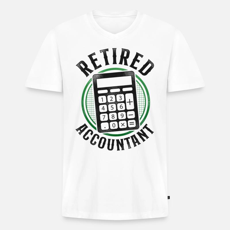 Comptable Comptable Comptable Comptabilité - T-shirt encolure en V Premium bio Homme - blanc