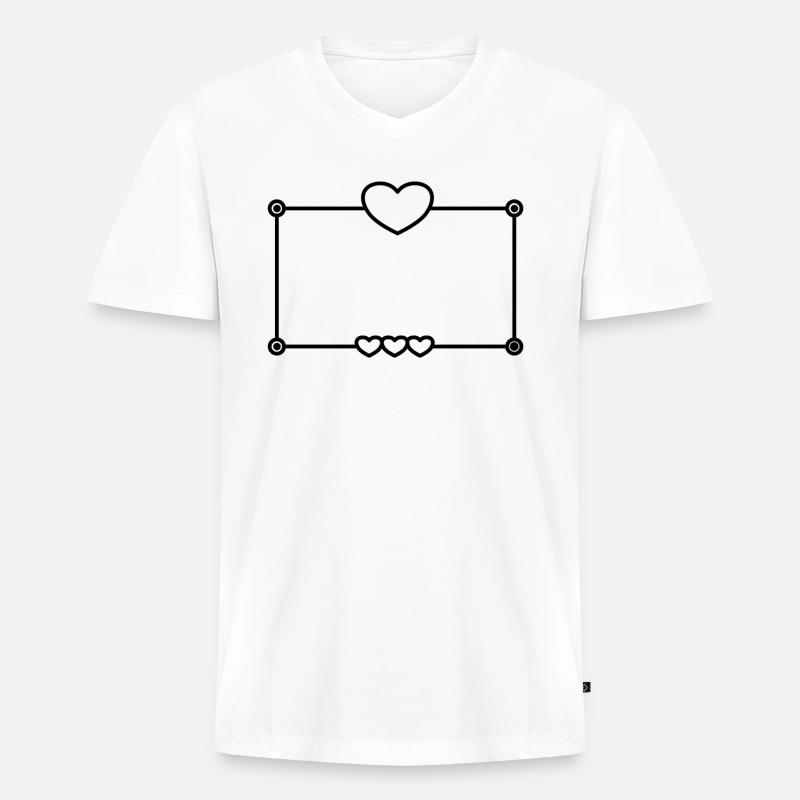 Black Heart Frame Rectangular Shape - Men's Premium Organic T-shirt with V-neck - white
