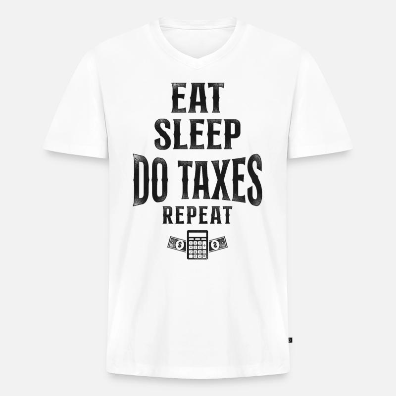 Comptable Comptable Comptable Comptabilité - T-shirt encolure en V Premium bio Homme - blanc