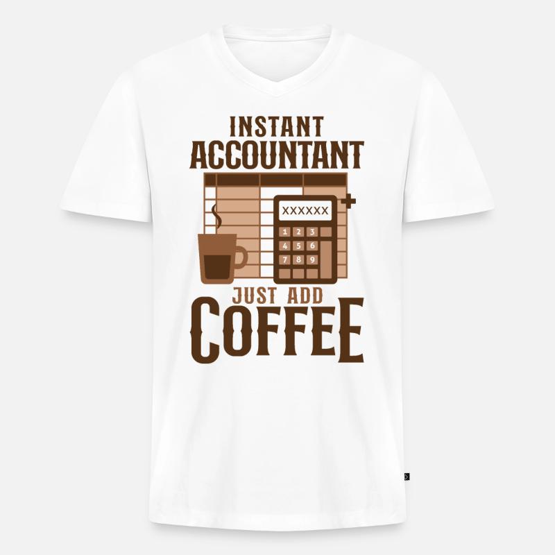 Comptable Comptable Comptable Comptabilité - T-shirt encolure en V Premium bio Homme - blanc