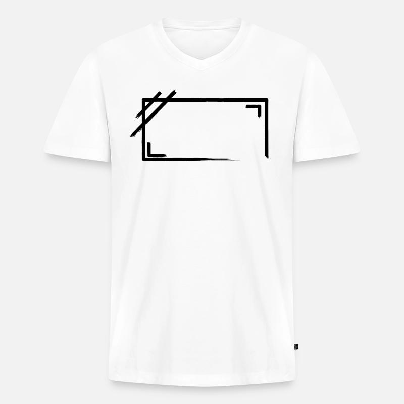 Weathered Rectangular Frame Strokes - Men's Premium Organic T-shirt with V-neck - white