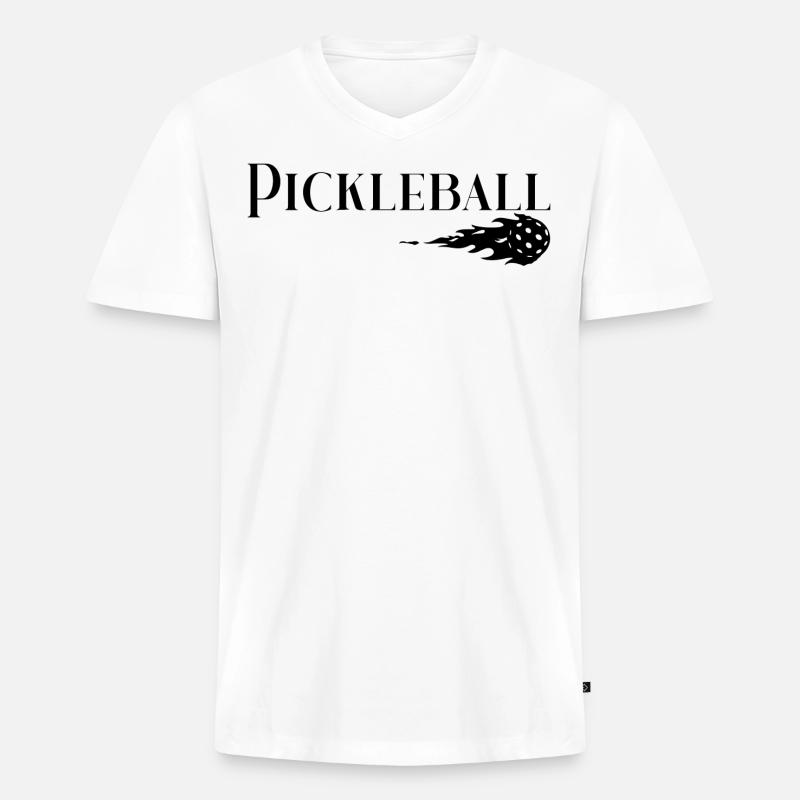 Pickleball - Männer Premium Bio T-Shirt mit V-Ausschnitt - Weiß