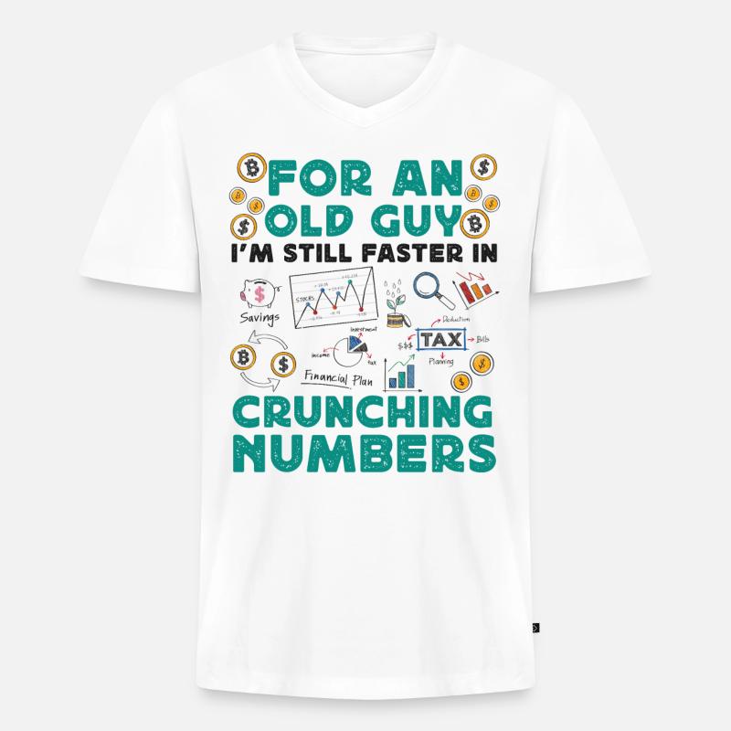 Comptable Comptable Comptable - T-shirt encolure en V Premium bio Homme - blanc