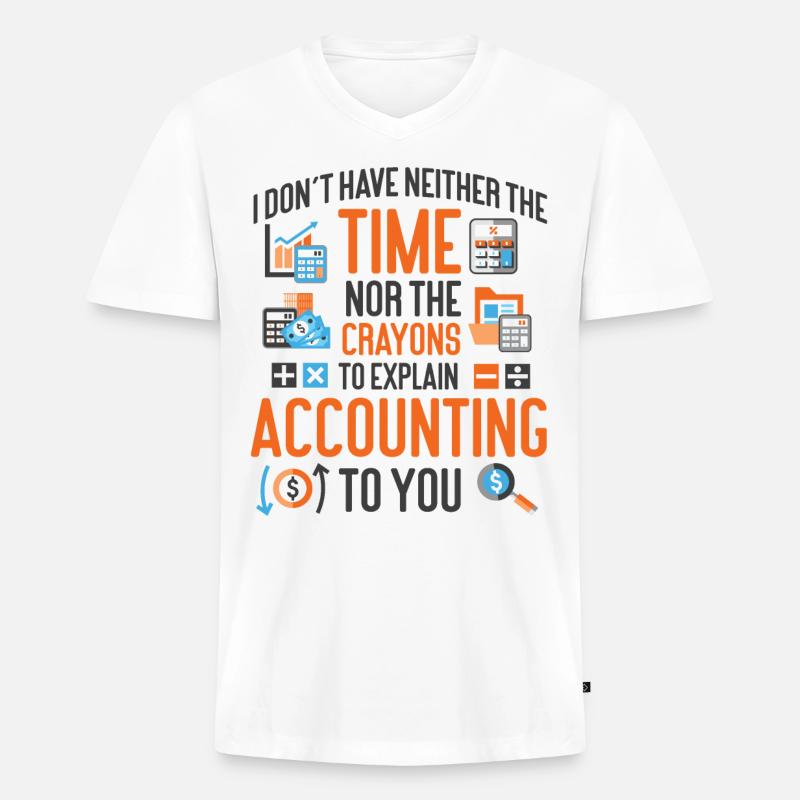 Comptable Comptable Comptable I - T-shirt encolure en V Premium bio Homme - blanc