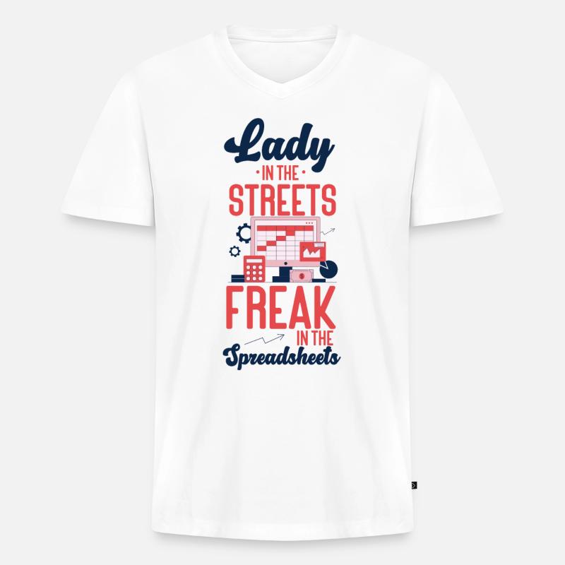 Comptable Comptable Comptable - T-shirt encolure en V Premium bio Homme - blanc