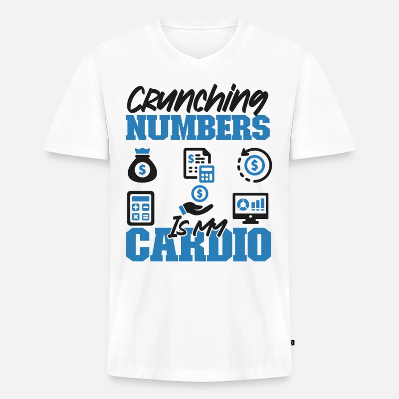 Comptable Comptable Comptable - T-shirt encolure en V Premium bio Homme - blanc
