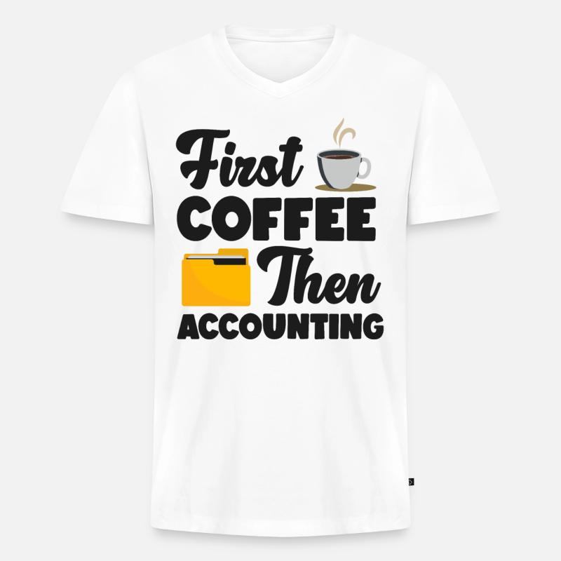 Comptable Comptable Comptable - T-shirt encolure en V Premium bio Homme - blanc