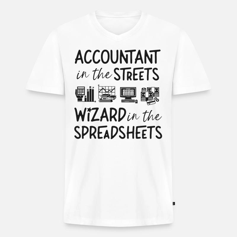 Comptable Comptable Comptable - T-shirt encolure en V Premium bio Homme - blanc