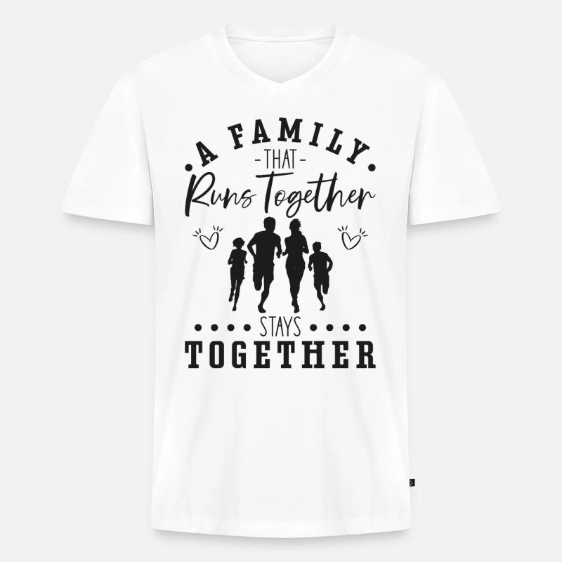 Running Runner Half Marathon - Männer Premium Bio T-Shirt mit V-Ausschnitt - Weiß