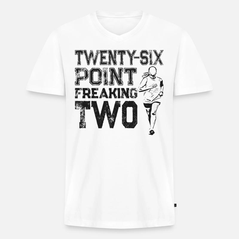 Running Runner Half Marathon - Männer Premium Bio T-Shirt mit V-Ausschnitt - Weiß