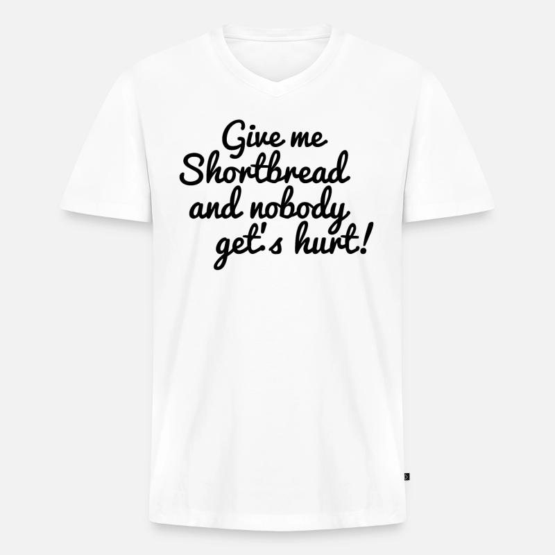 shortbread Schottland - Männer Premium Bio T-Shirt mit V-Ausschnitt - Weiß