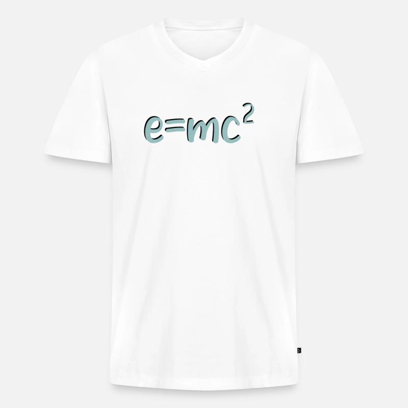 e mc 02 - Männer Premium Bio T-Shirt mit V-Ausschnitt - Weiß
