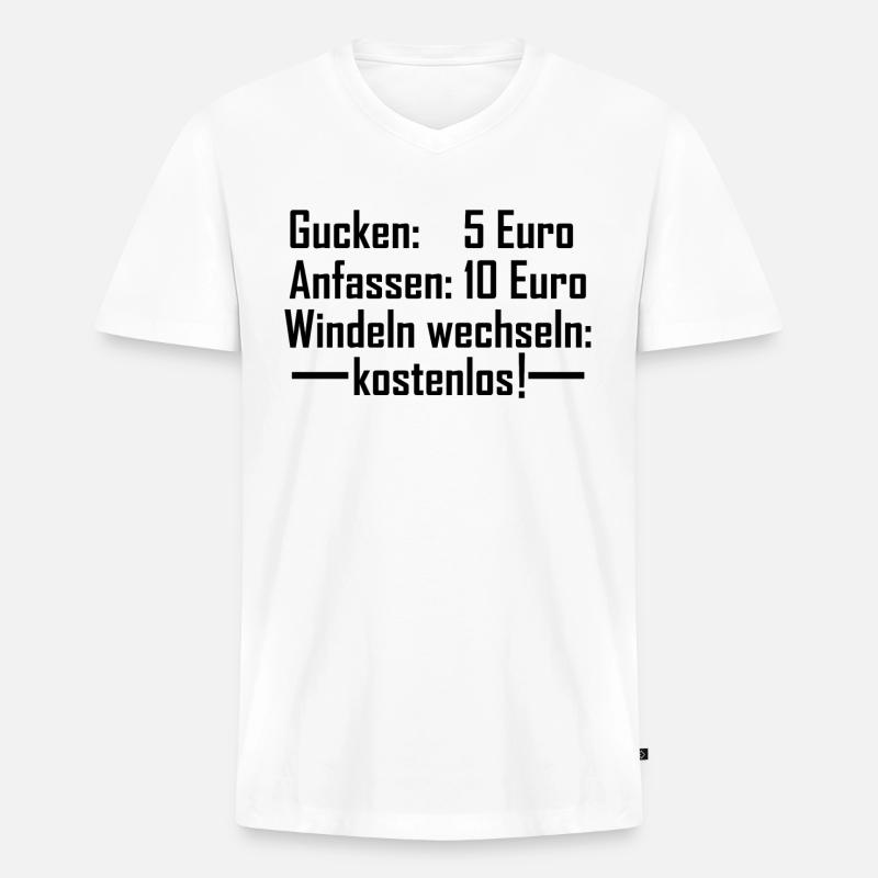 windeln wechseln - Männer Premium Bio T-Shirt mit V-Ausschnitt - Weiß