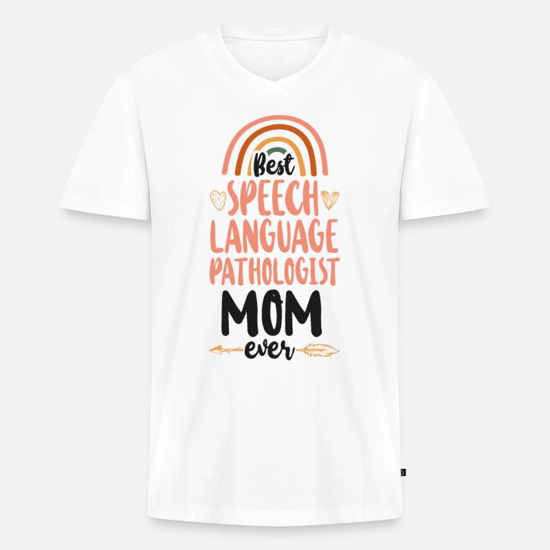 Speech Therapist Therapy Assistant - Männer Premium Bio T-Shirt mit V-Ausschnitt - Weiß