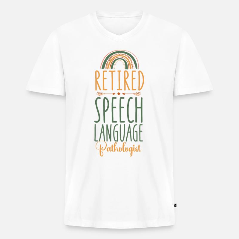 Speech Therapist Therapy Assistant - Männer Premium Bio T-Shirt mit V-Ausschnitt - Weiß