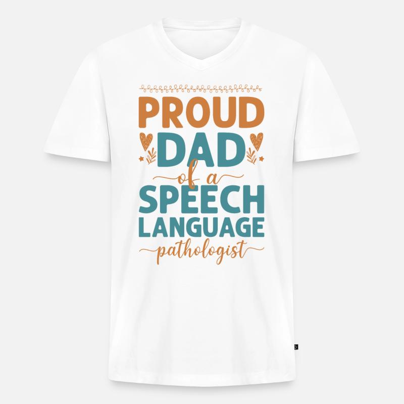 Speech Therapist Therapy Assistant - Männer Premium Bio T-Shirt mit V-Ausschnitt - Weiß