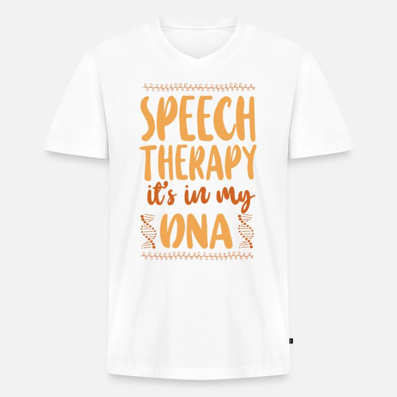 Speech Therapist Therapy Assistant - Männer Premium Bio T-Shirt mit V-Ausschnitt - Weiß