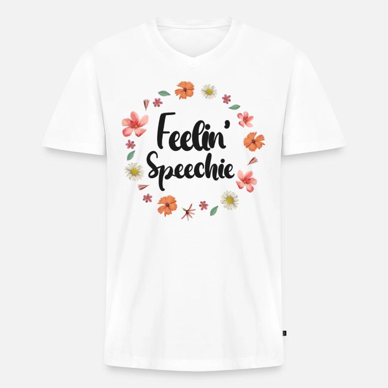 Speech Therapist Therapy Assistant - Männer Premium Bio T-Shirt mit V-Ausschnitt - Weiß