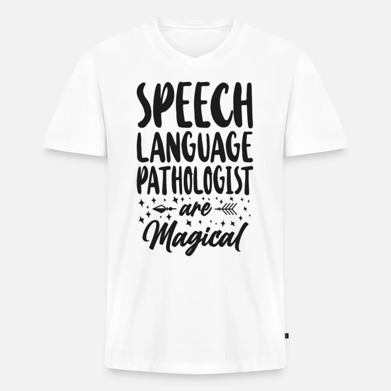 Speech Therapist Therapy Assistant - Männer Premium Bio T-Shirt mit V-Ausschnitt - Weiß