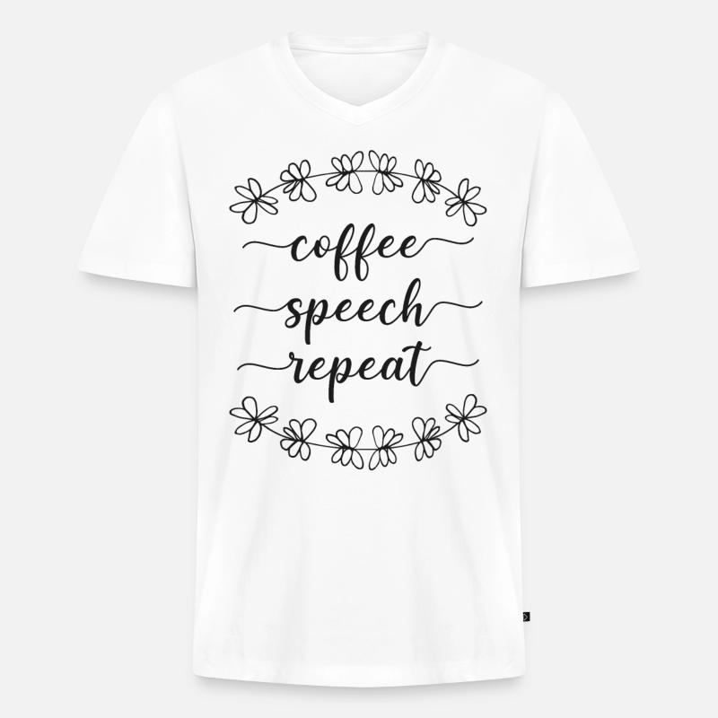 Speech Therapist Therapy Assistant - Männer Premium Bio T-Shirt mit V-Ausschnitt - Weiß