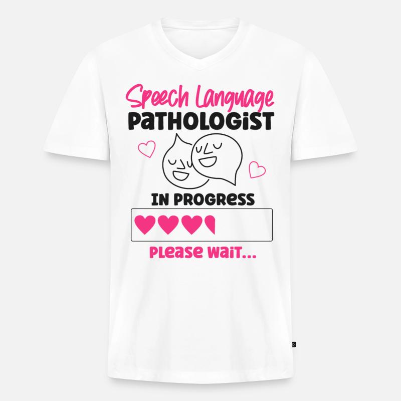 Speech Therapist Therapy Assistant - Männer Premium Bio T-Shirt mit V-Ausschnitt - Weiß