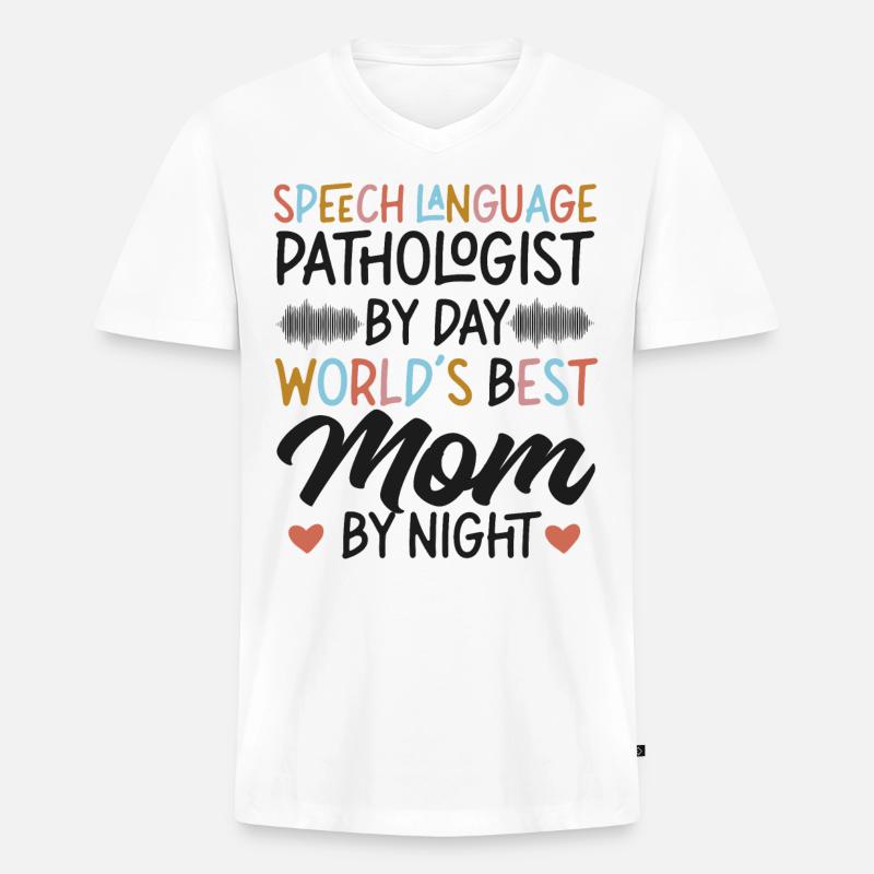 Speech Therapist Therapy Assistant - Männer Premium Bio T-Shirt mit V-Ausschnitt - Weiß