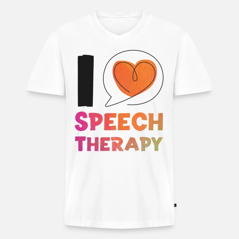 Speech Therapist Therapy Assistant - Männer Premium Bio T-Shirt mit V-Ausschnitt - Weiß