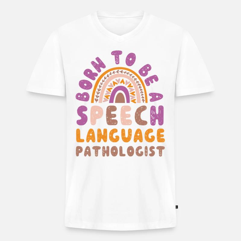 Speech Therapist Therapy Assistant - Männer Premium Bio T-Shirt mit V-Ausschnitt - Weiß