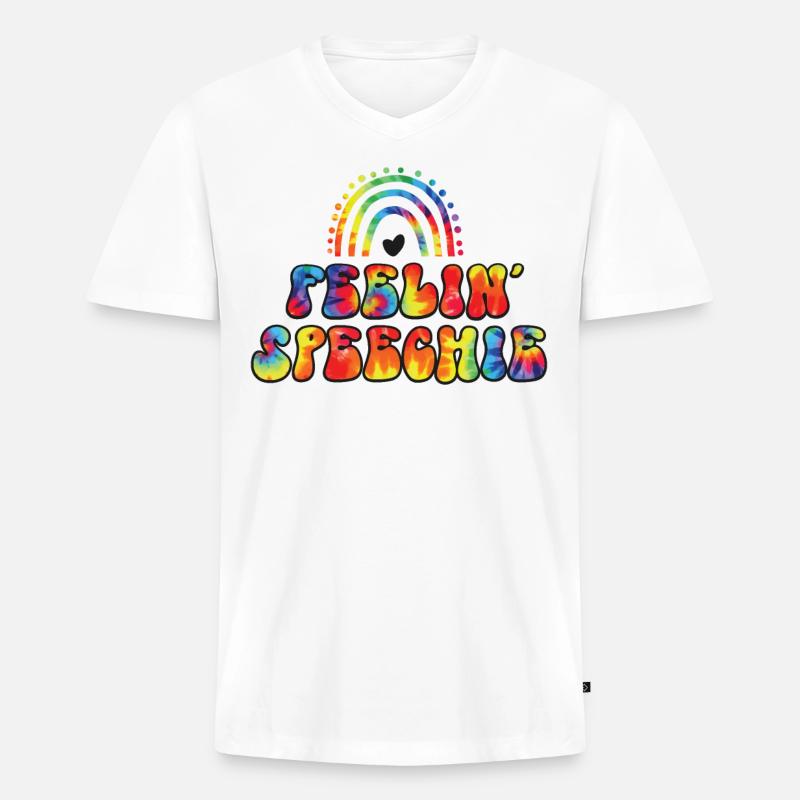 Speech Therapist Therapy Assistant - Männer Premium Bio T-Shirt mit V-Ausschnitt - Weiß