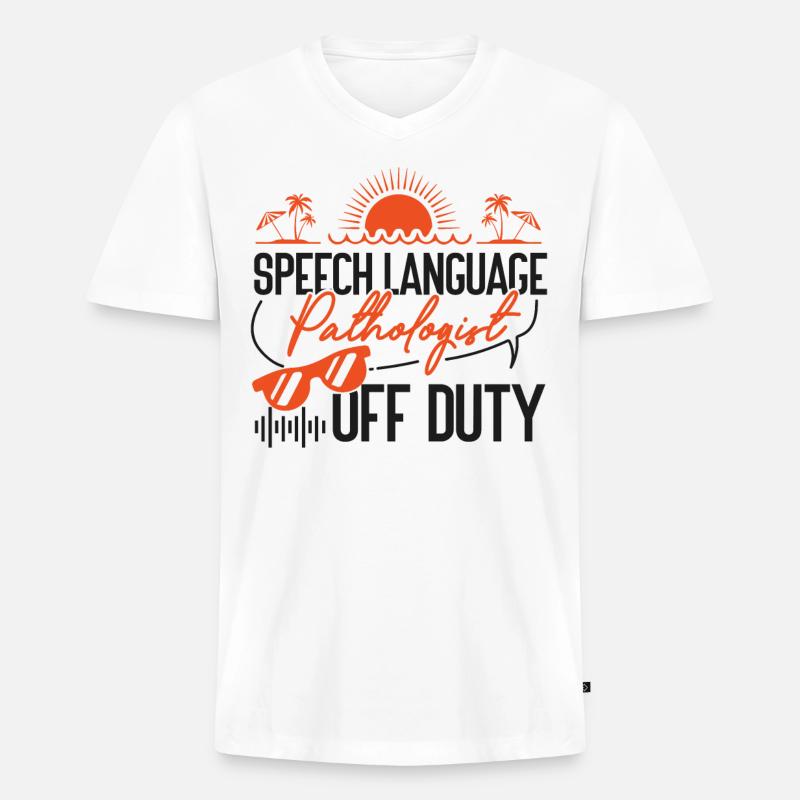 Speech Therapist Therapy Assistant - Männer Premium Bio T-Shirt mit V-Ausschnitt - Weiß